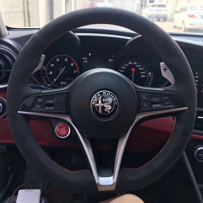 For Alfa Romeo Giulia Stelvio  - огляд і ціна Car Steering Wheel Cover Anti Slip Breathable
