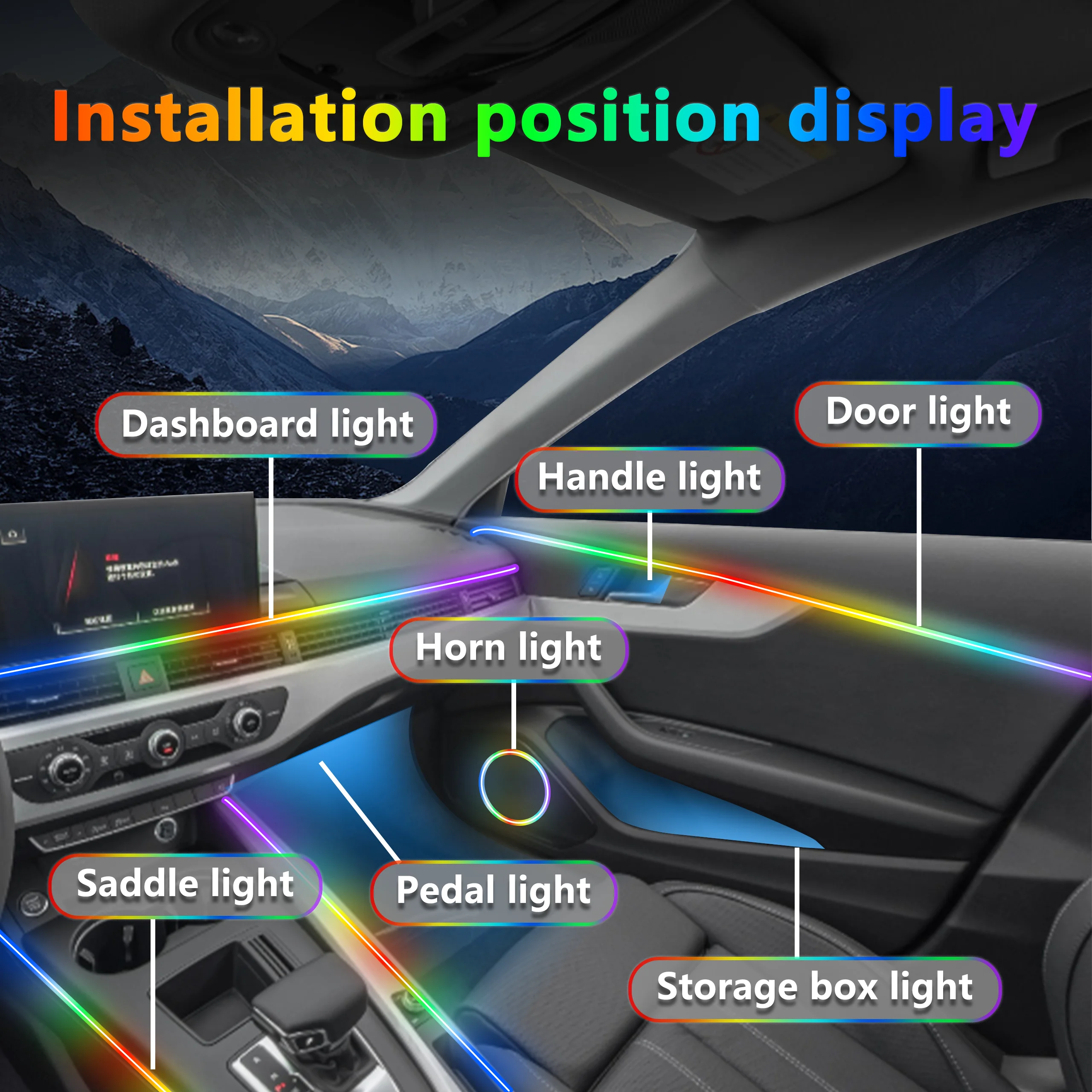 Car Interior Ambient Lighting  - огляд і ціна Led Ambient Interior Car Lights App Control